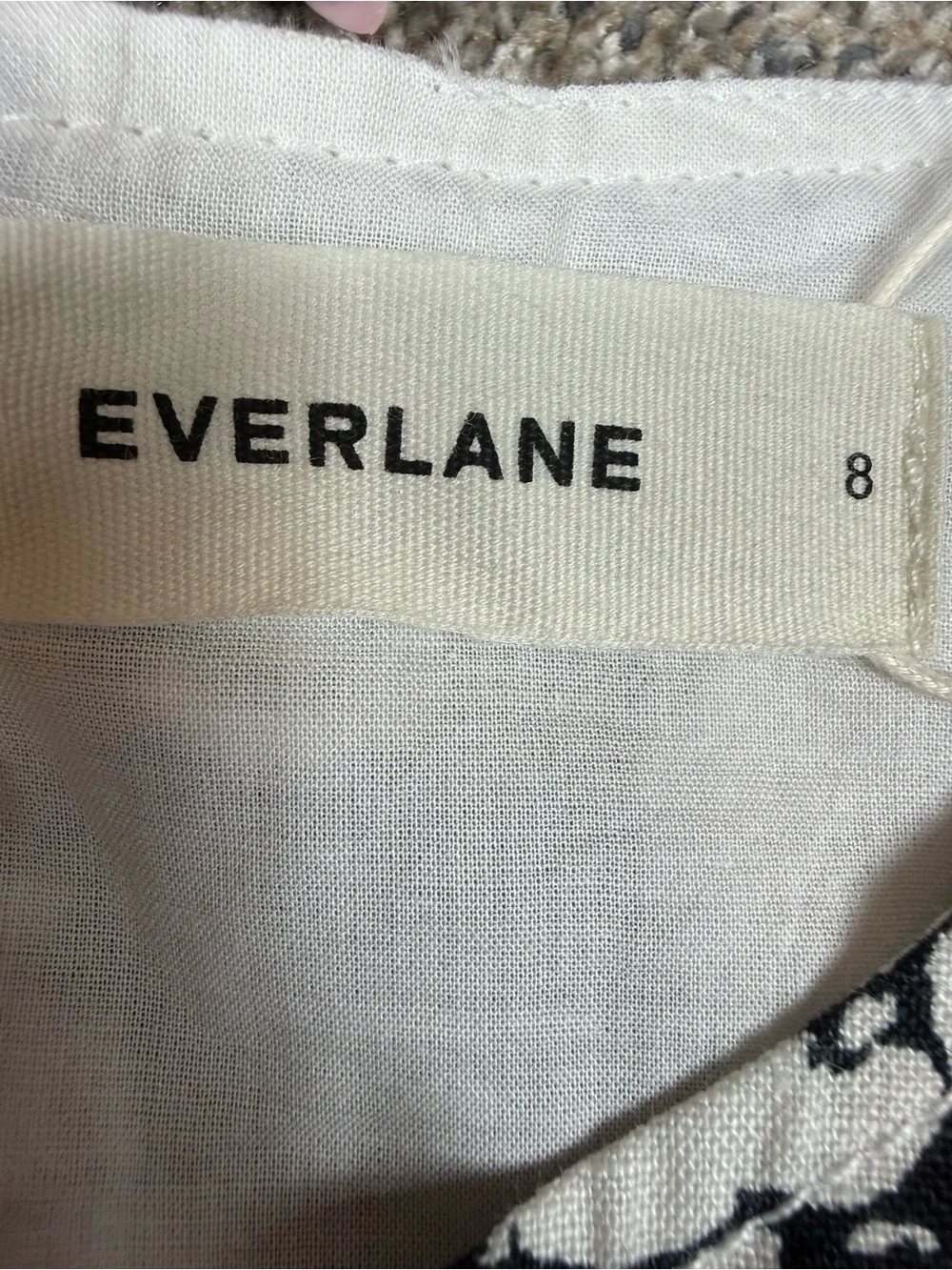 Everlane Black & White Floral Linen Midi Dress